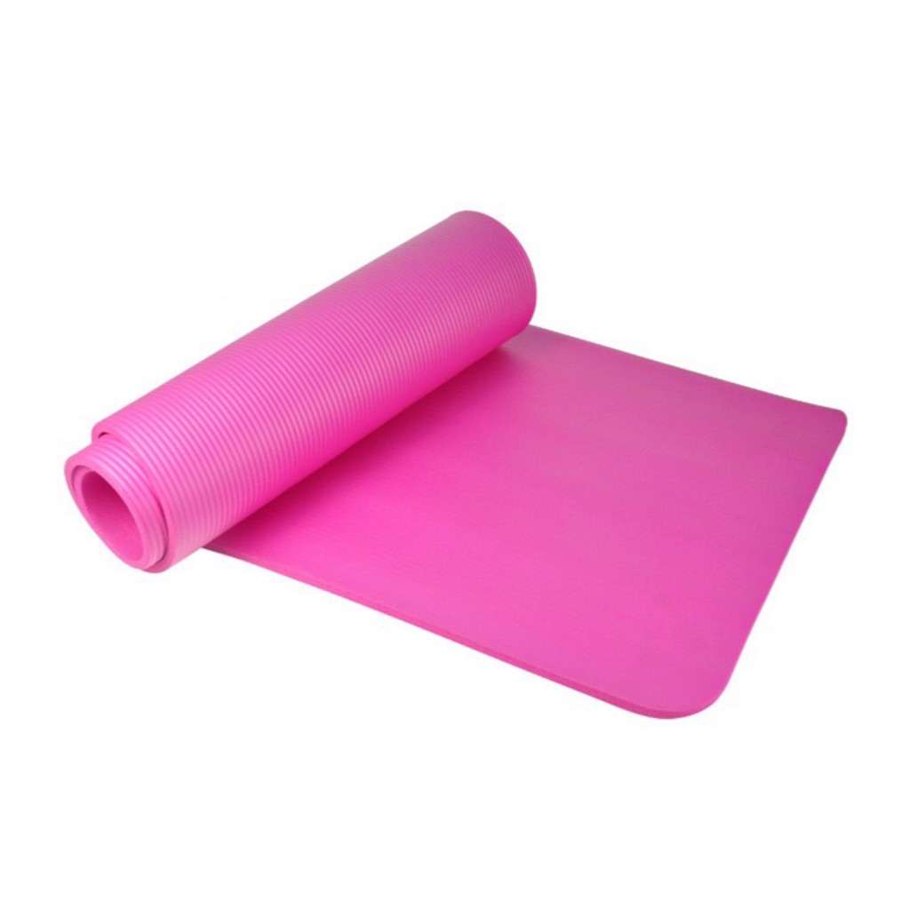 MIISOO NBR Matras Yoga Mat 10mm gym Karpet Senam Yogamat Anti Slip-NBR PINK 8mm