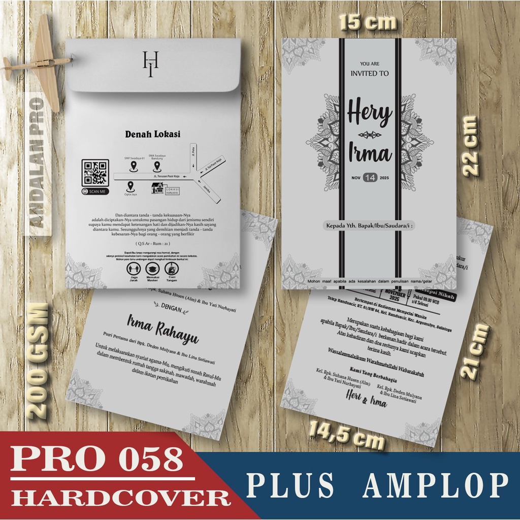 

Pro 058 HC Plus Amplop, Cetak Undangan Hardcover, Bisa Custom Desain Sendiri