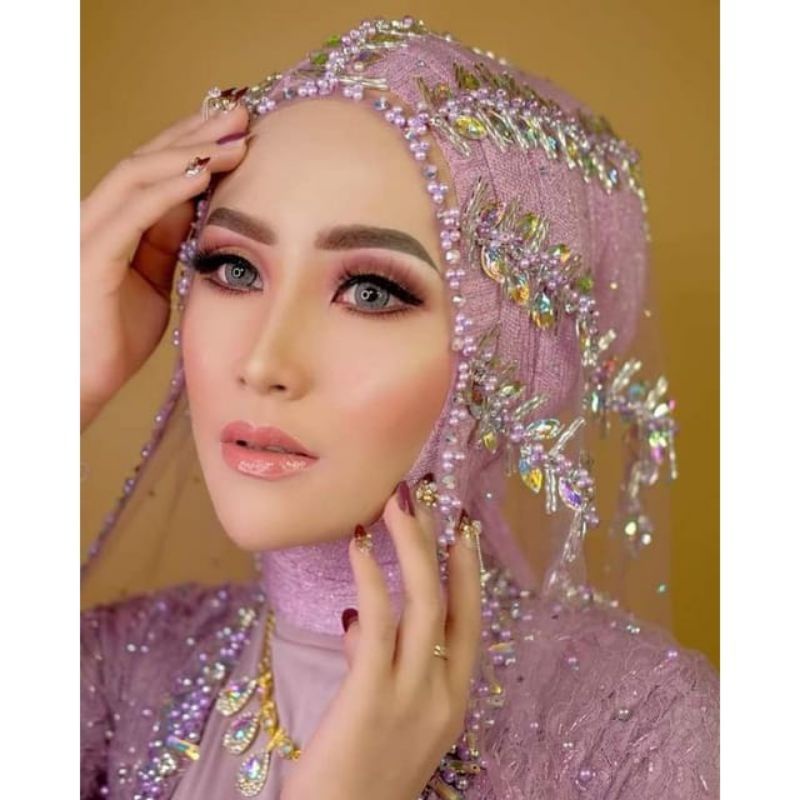 Slayer Pengantin Diamond /Veil Mutiara Diamond /Kerudung Pengantin