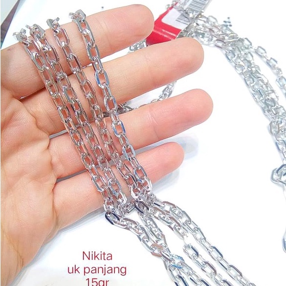 Kalung panjang anak dan dewasa emas asli kadar 700 70% 16k 750 75% 17k model nikita paper clip holo pria wanita gold