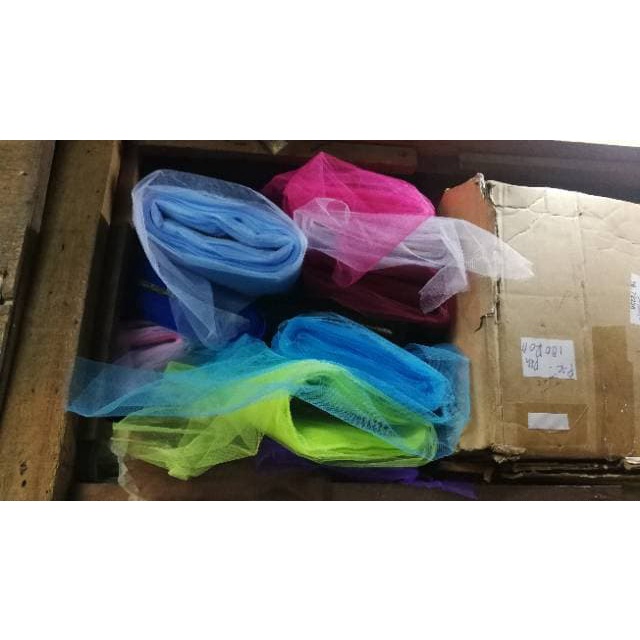 

Terbaru! Kain tile peach tule salem brokat kelambu kemasan parcel