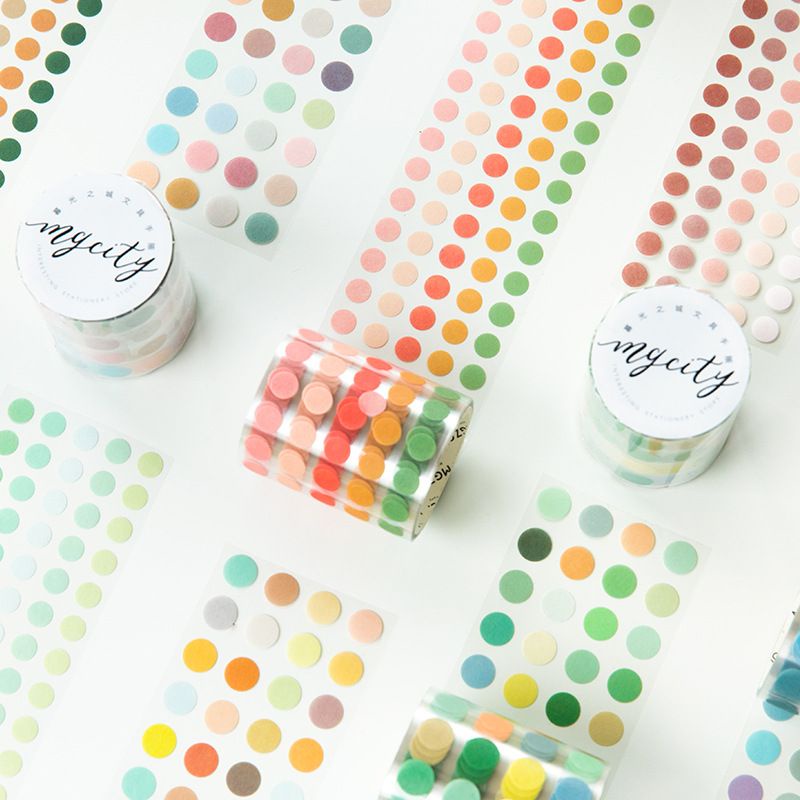

Holaa Joy - 500 pcs Sticker Dot Washi Tape Warna-warni Dekorasi Sharing murah