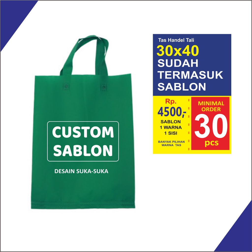 Tas spunbond sablon / Goodie bag - Custom