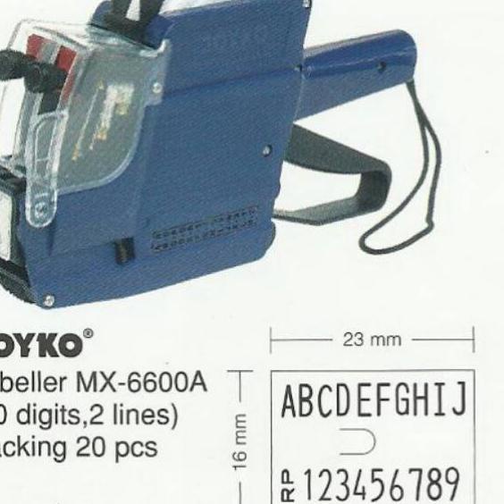 

Terbaru - JOYKO MX-6600A huruf-angka - Label Harga 2 Line # Product & High Quality #ORIGINAL ..