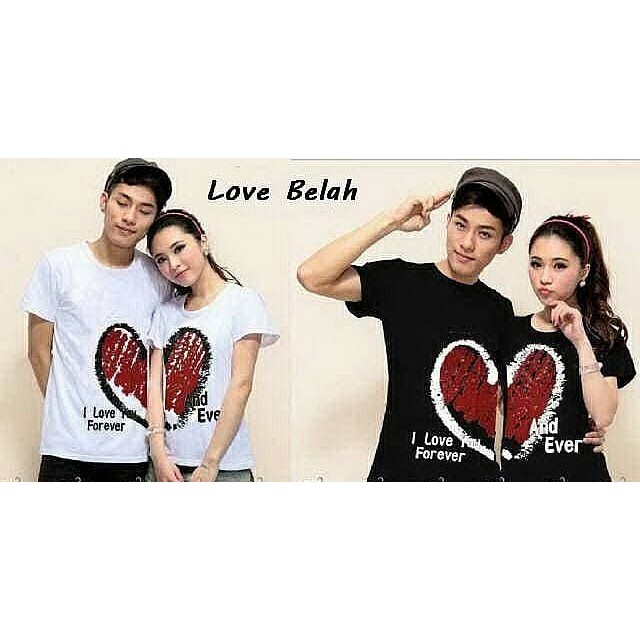 Jual Kaos Couple Baju Couple Kaos Pasangan Baju Pasangan Love Belah Shopee Indonesia