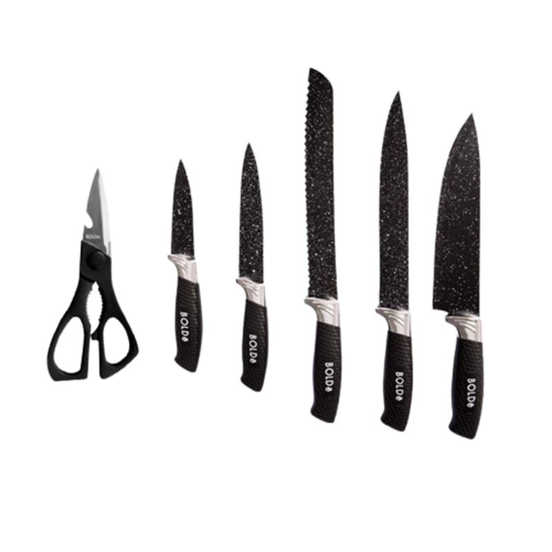 Pisau Bolde / Bolde Super Knives Granito Hitam 7 Pcs