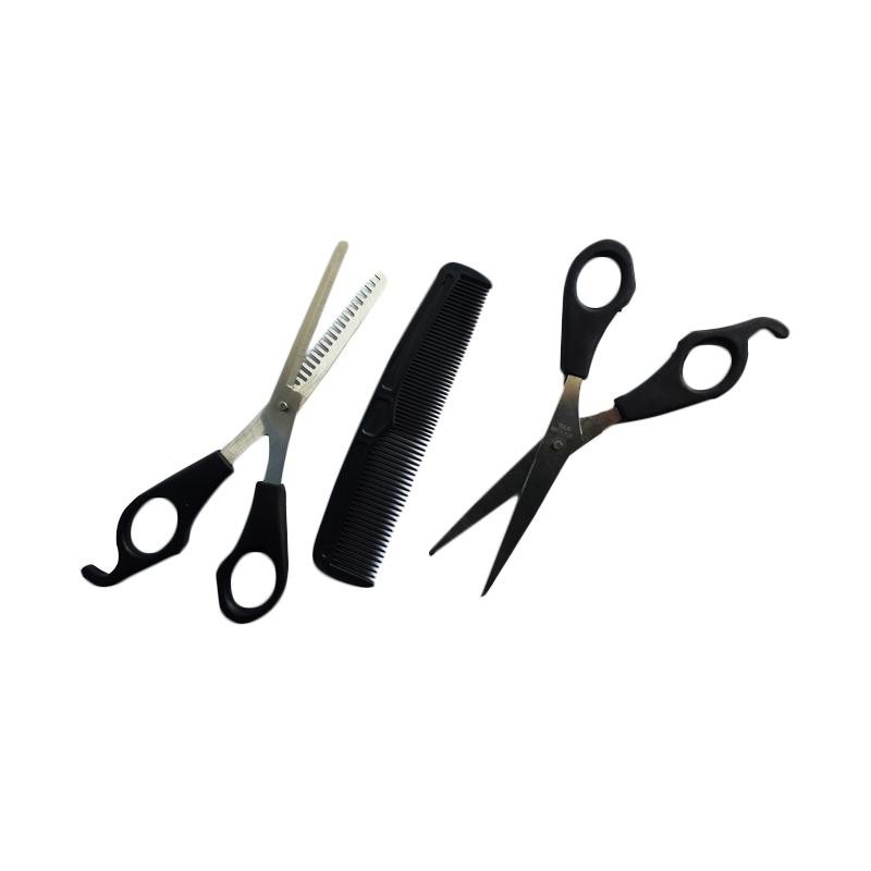 GUNTING SET 3IN1/Set Gunting Potong Cukur Rambut / GUNTING RAMBUT SET 3PCS / GUNTING SASAK SISIR 3IN1/Peralatan Salon Hair Cutting Styling / Gunting Sasak 3in1 / Gunting Rambut - Gunting Sasak