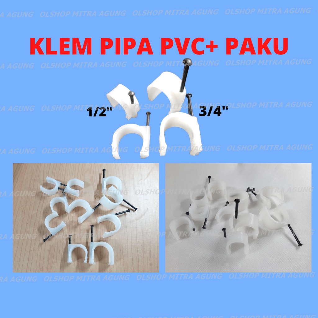 OLS KLEM PIPA PVC + PAKU HITAM [5pc] 3/4&quot;inch JEPITAN PIPA KLEM PIPA AIR