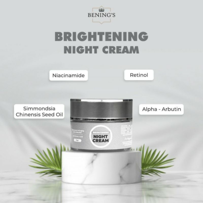 BENING'S SKINCARE PAKET EXLUSIVE/PAKET BRIGHTENING/PAKET ACNE ORIGINAL BY DR. OKY PRATAMA-NIGHT CREAM BRIGHT