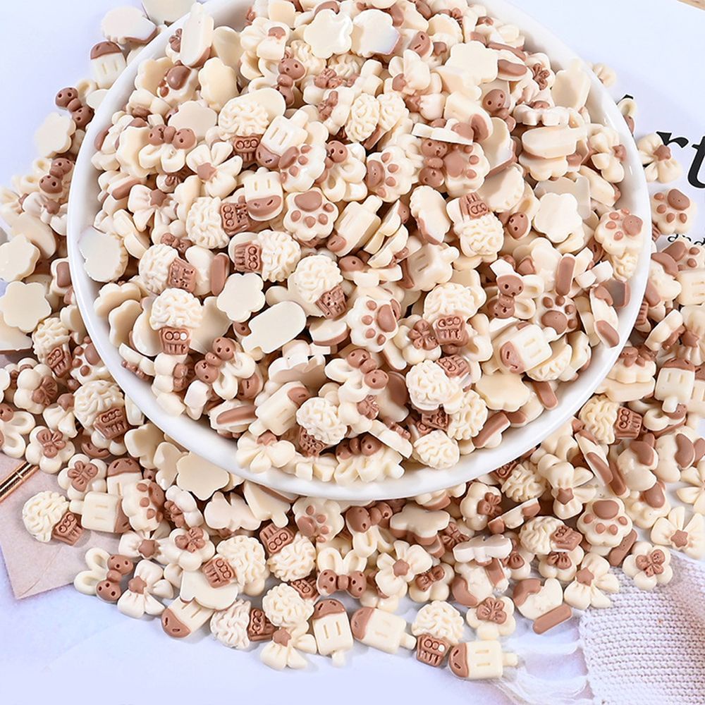 MXBEAUTY 10pcs Cartoon Nail charms Cute Manicure Accessories 3D Nail Art Decoration Ice Cream Resin Candy Flatback Phone Decor Bunny DIY Craft Supplies