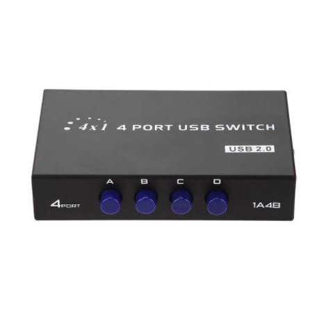 Manual Switch Printer 4 Port - Data Switcher 1-4 Usb