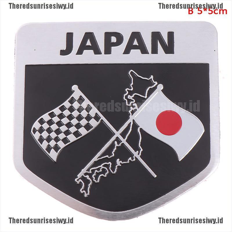 Xz 1Pc Stiker Emblem Logo Bendera Jepang Bahan Alloy untuk Dekorasi Mobil / Motor