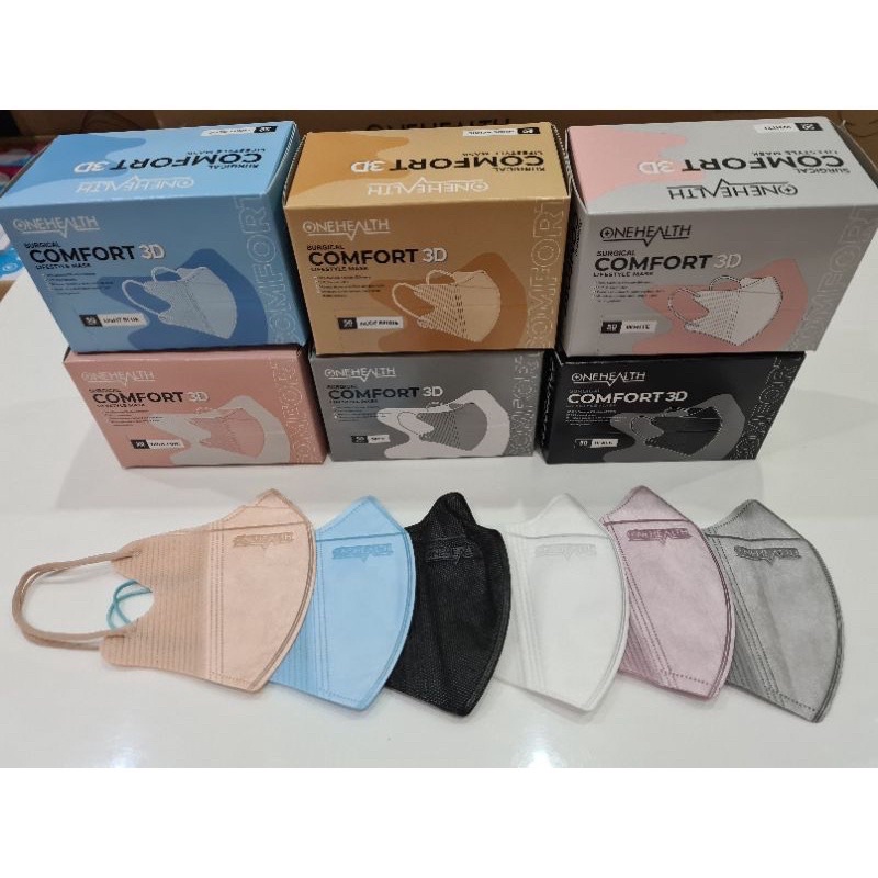 MASKER MEDIS 3D COMFORT DUCKBILL MODEL ONE HEALTH 3 PLY / SURGICAL FACE MASK 3D DUCKBILL ONE HEALTH