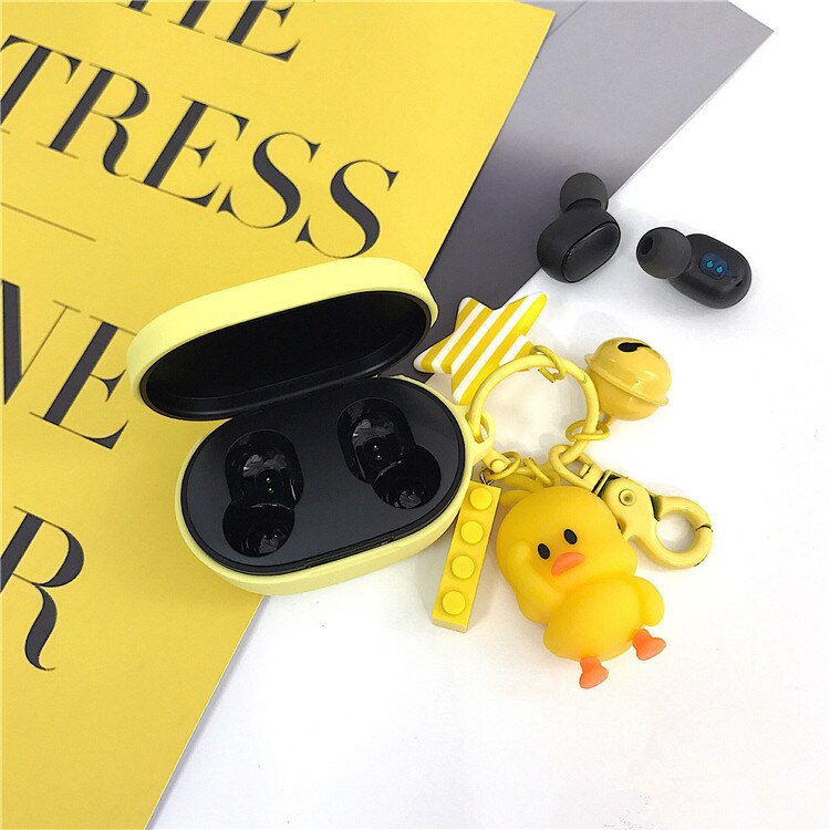 Casing Soft Case Xiaomi Redmi Airdots Dengan Gantungan Kunci Bebek Kuning