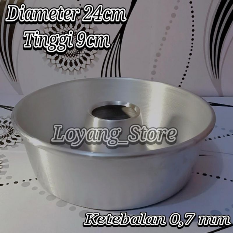 Loyang Tulban Press Bima 24 cm Untuk Kue Bolu Atau Puding Bahan Alumunium Tebal Anti Lengket Ukuran 