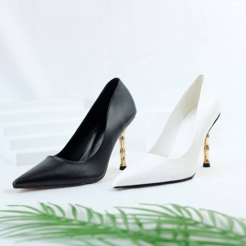 Sepatu Hak Tinggi Wanita ZR Elegant High Heels 8,5cm Premium Import Hitam / Black, Putih / White, Fo