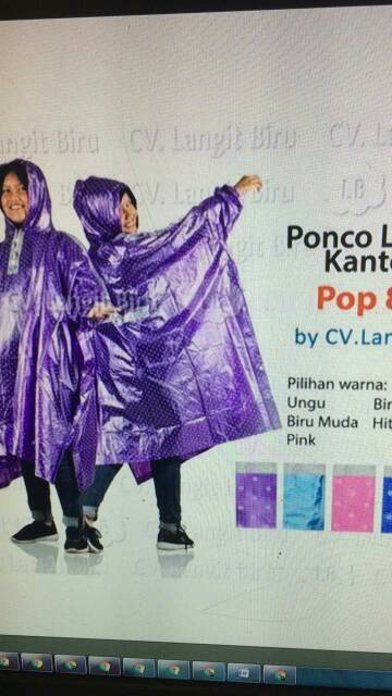 Jas Hujan Ponco Pop Plus Magic Pocket Plevia 850 polkadot  Poncho Motor Unisex