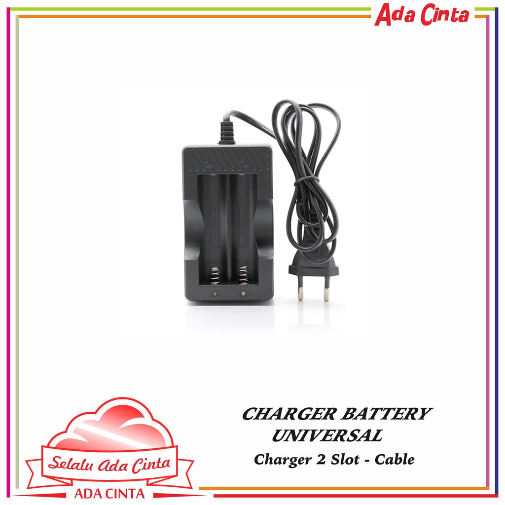 CHARGER 18650 UNIVERSAL 2 SLOT - CABLE