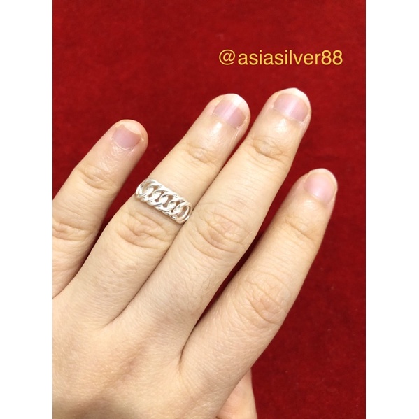 Asia Silver - Cincin Anak Laki Perempuan Model Rantai Cowok Cewek Perak Asli