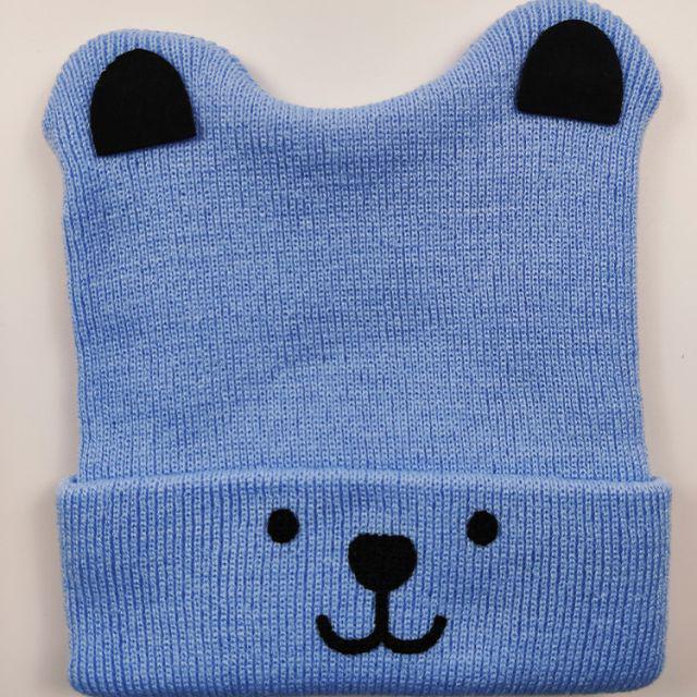 TOKO1234. TOPI KUPLUK RAJUT BAYI TELINGA DOGGY / TOPI KUPLUK UNISEX/ KUPLUK KEREN-Biru / Blue
