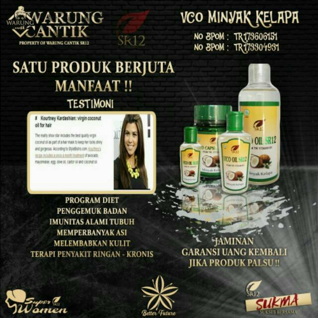 Bayar Ditempat Minyak Vco Virgin Coconut Oil Sr12 Untuk Wanita Dan Pria Shopee Indonesia