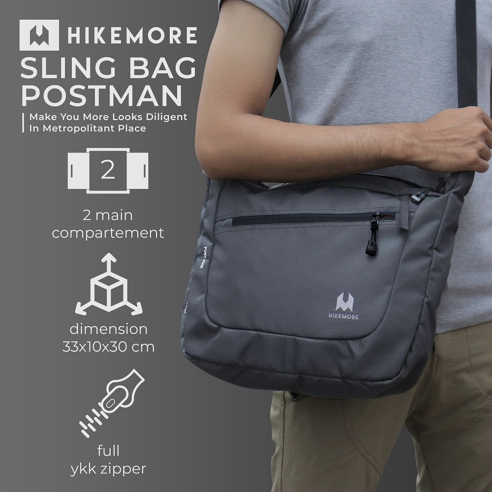 Hikemore Postman Tas Selempang Sling Bag Messenger Office Original