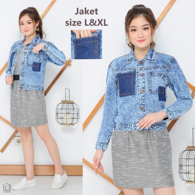 JACKET JEANS ARIELLA CROP / JAKET JEANS ARIELLA