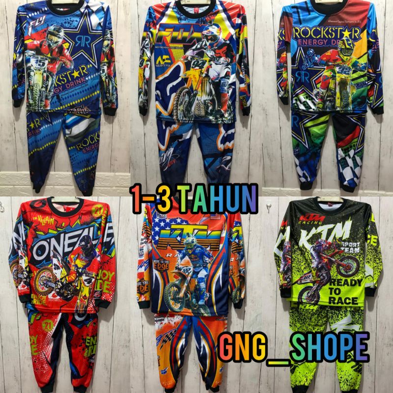 stelan trail anak size 4/6/8 untuk umur 1-3 tahun motor cros