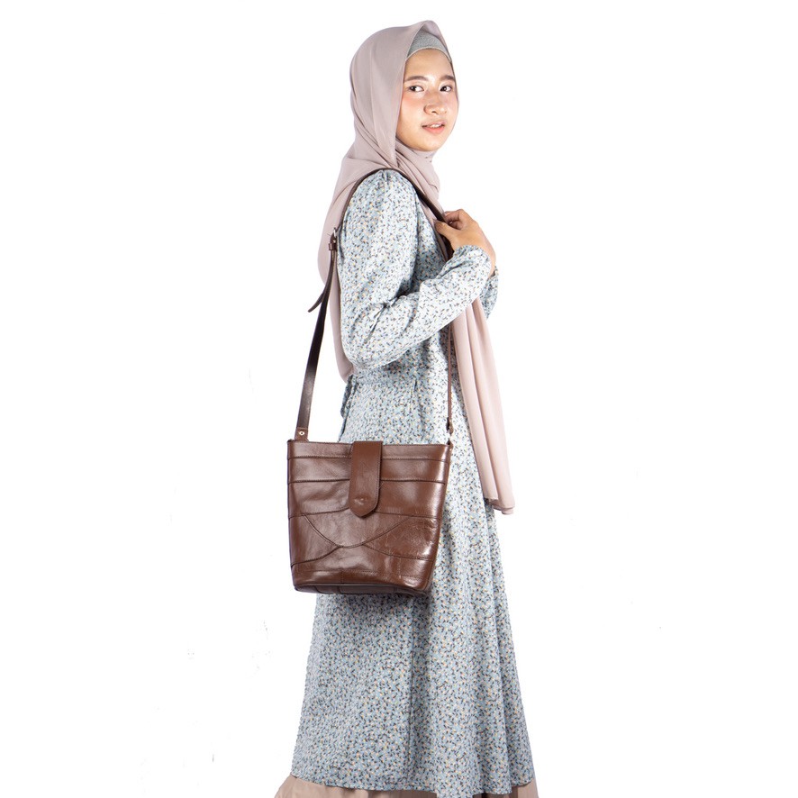 Kenes Leather Tas Selempang Wanita Kulit Asli Sling 