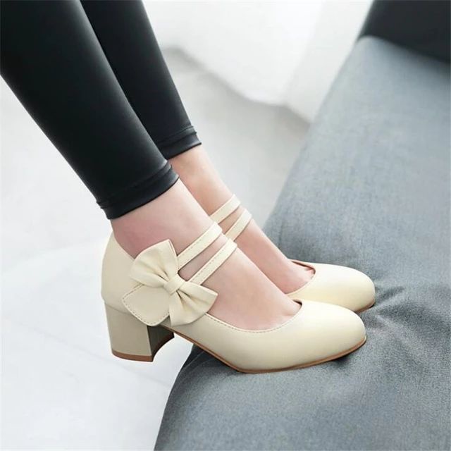 sepatu heels wanita pita samping