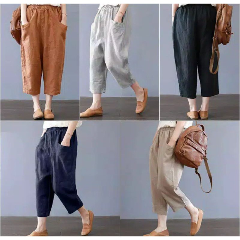 PROMO!! Sasha Linen Pants CELANA WANITA TERLARIS CELANA LINEN CELANA KEKINIAN