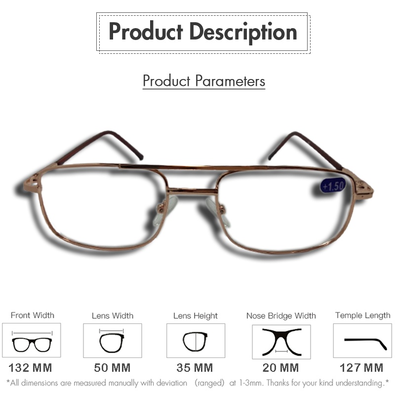 Frame Lensa Kacamata Baca Plus (+) Uk +1.00 s/d +3.00 Kacamata Plus Kacamata Rabun Dekat Frame Besi Kacamata Baca Fashion Wanita Pria Unisex Reading Glasses Kacamata Lensa Plus Kacamata Dewasa