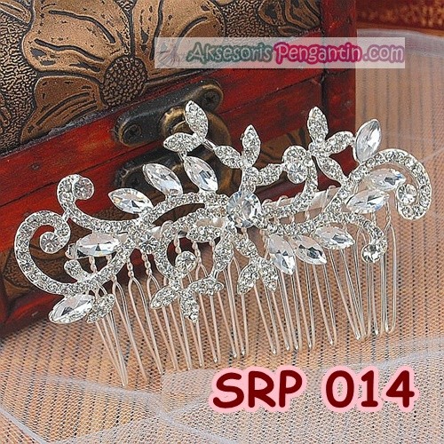 [PALING LARIS] AKSESORIS RAMBUT HIASAN SANGGUL PENGANTIN WANITA SILVER SRP014