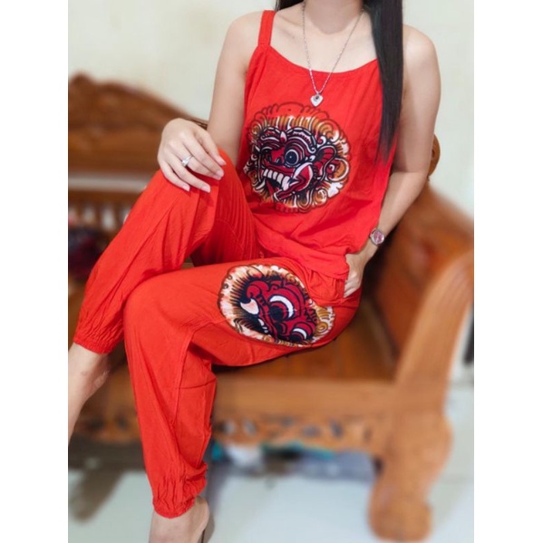 setelan baju bali barong tank top size M-L-XL-XXL celana panjang