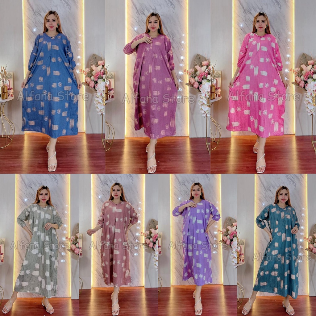 New Gamis Kaftan Long Dress Jumbo Daily Busui Motif