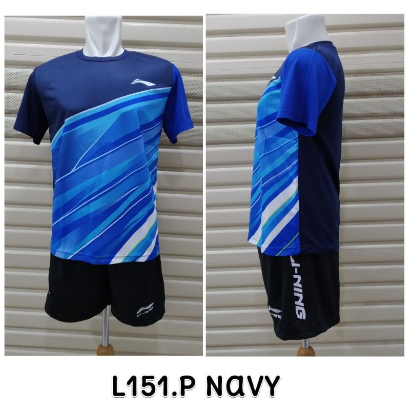 Setelan Badminton / Bulutangkis L151 Polos + Celana Saku