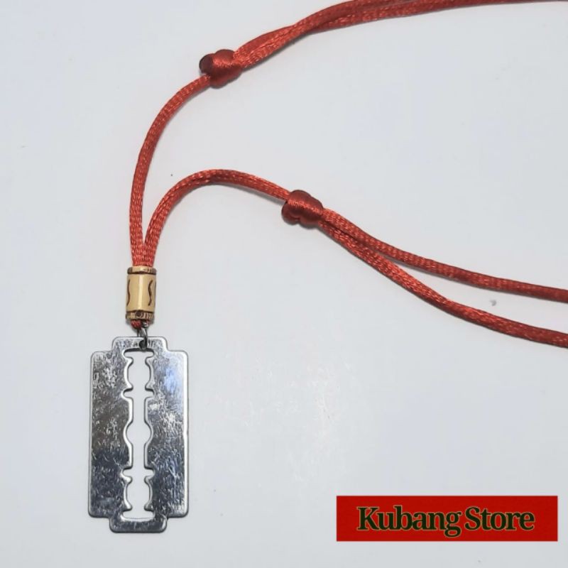 Kalung Tali Bandul Model Silet Stainless Kalung Pria Wanita Kalung Murah Kalung Keren