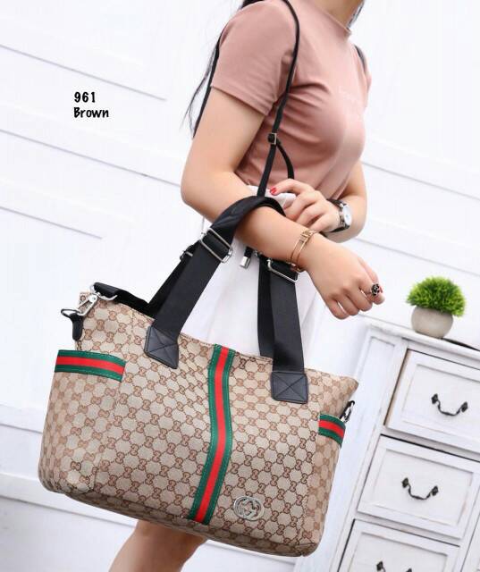 Tas Wanita Tas Travel Gucci Monogram Bag #961 Tas Batam