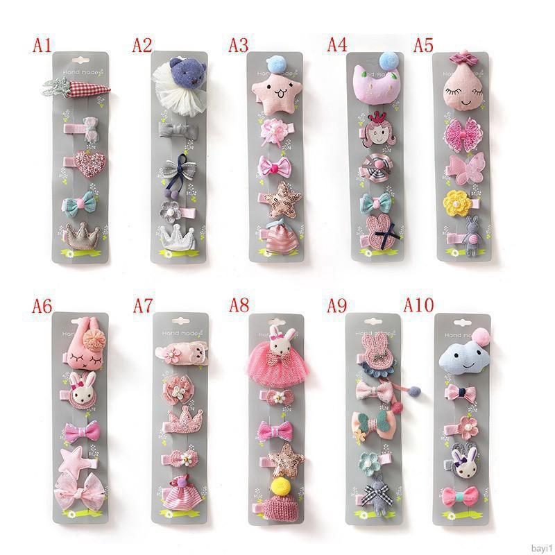  bayi1 id 5Pcs Set Jepit Rambut  Model  Pita Kartun untuk 