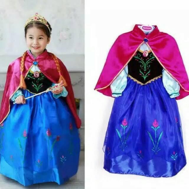 Dress princess anna dress frozen anna gaun princess anna gaun frozen kostum frozen 1 kostum frozen 2