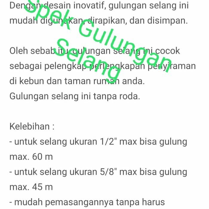 Gulungan Selang Alumunium /Hose Reel/TEMPAT ALAT GULUNG SELANG AIR TAMAN GARDEN WATER HOSE + RODA