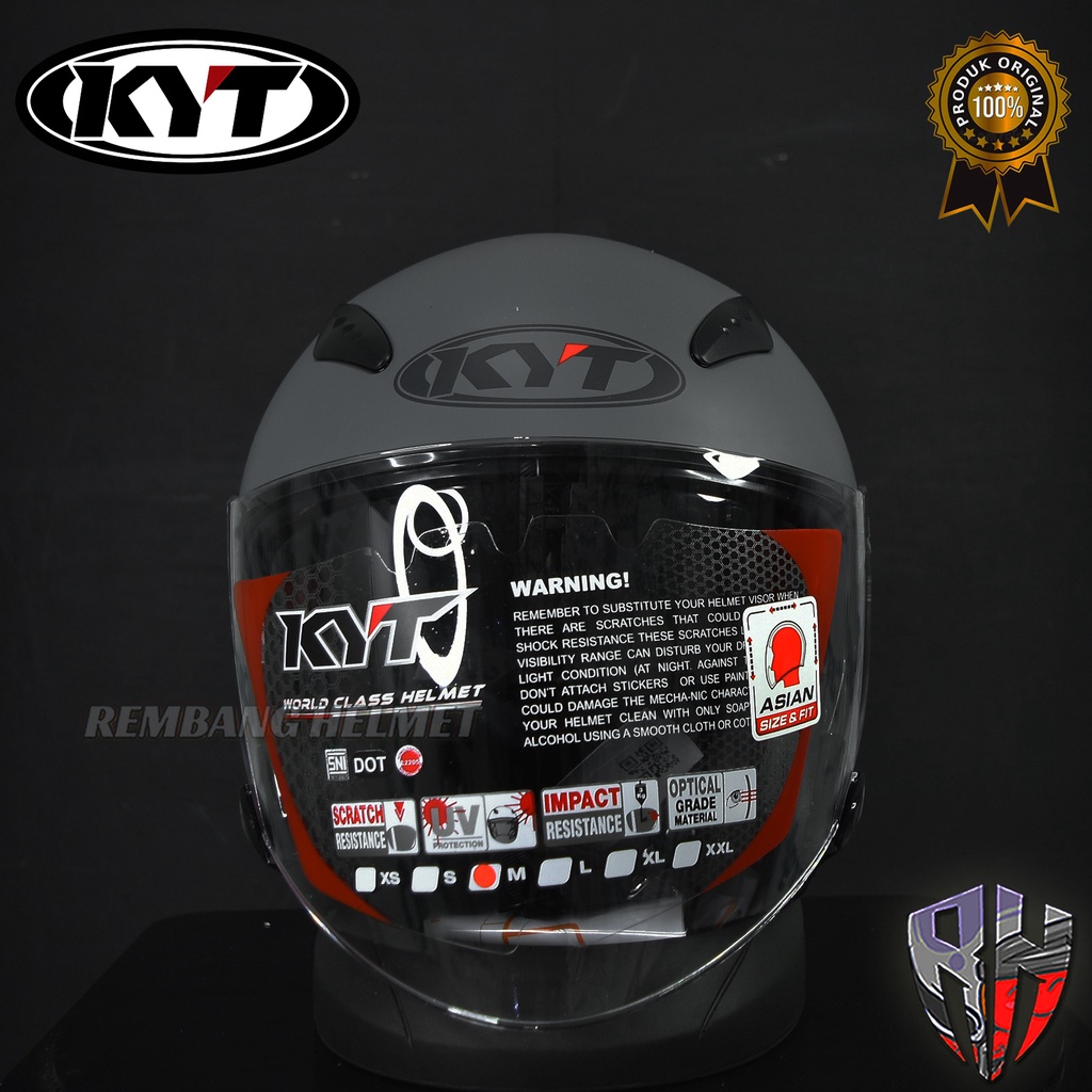 HELM KYT GALAXY FLAT R SOLID GORILLA MATT GREY /PAKET GANTENG-3