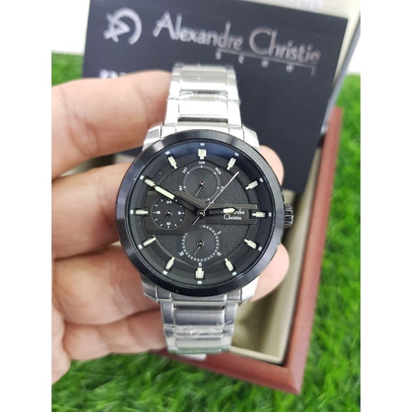 alexandre christie 6562bf silver ring hitam wanita