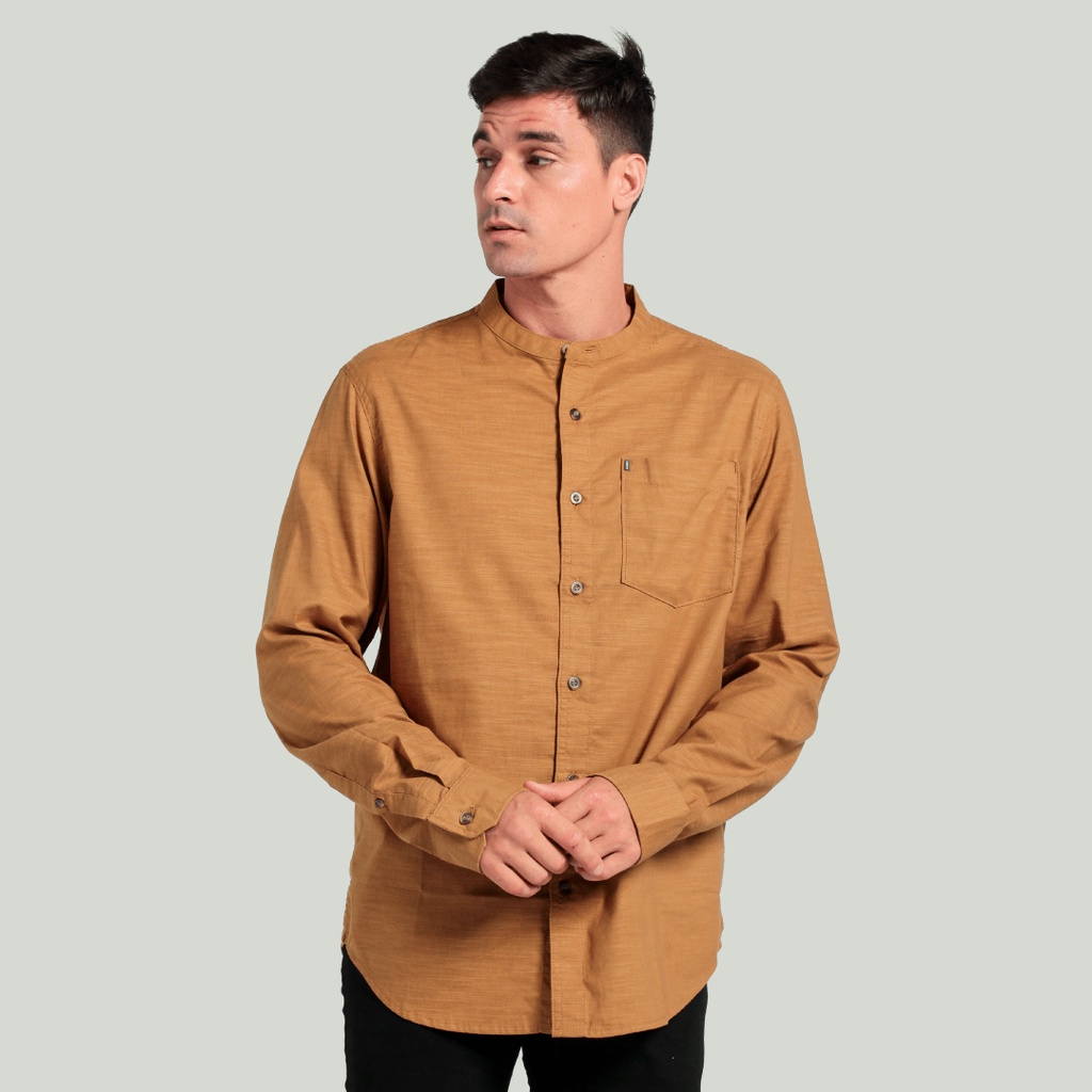 M.Gee Baju Koko Pria Lengan Panjang Mgee Ori Autus C052 Light Brown