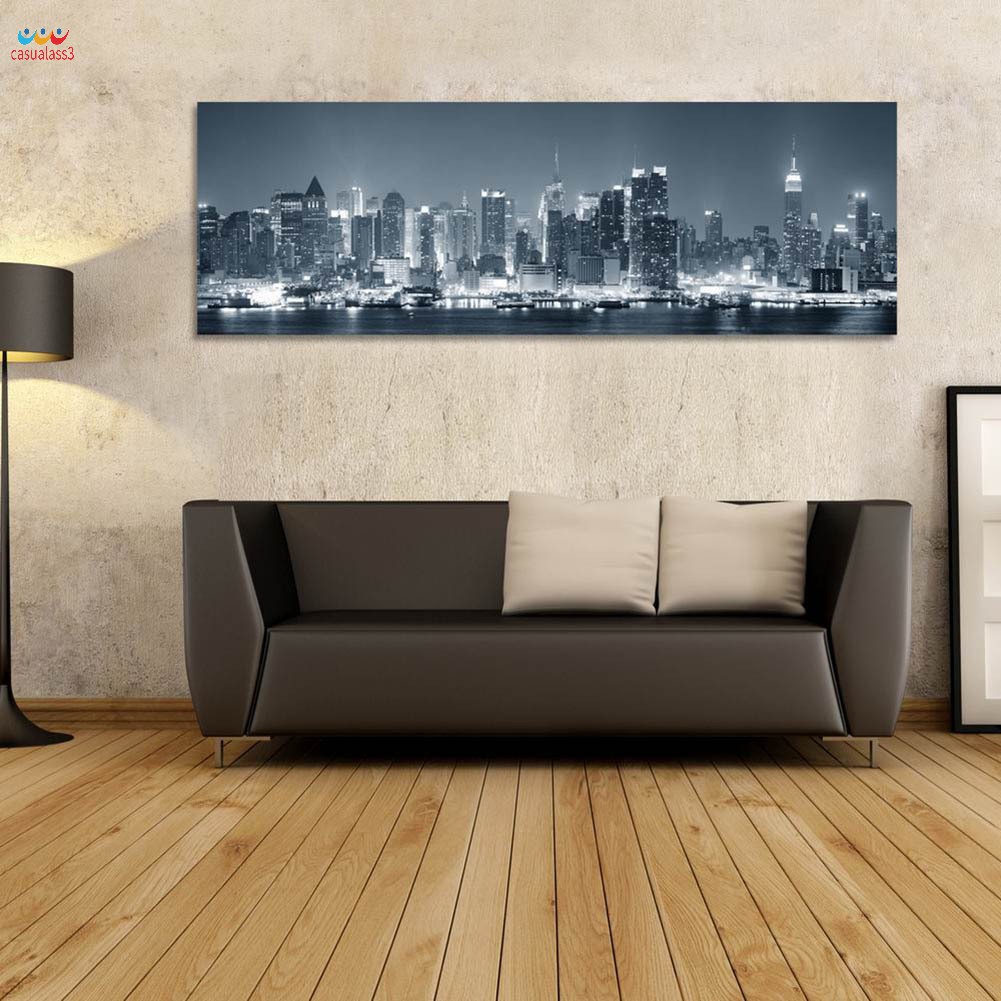Urban Night Scene Canvas Print Wall Art Painting For Living Room Decor Home Decorations Shopee Indonesia