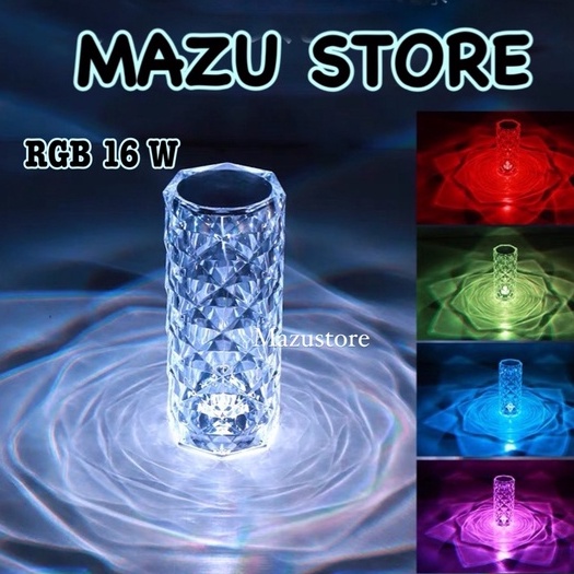 Rose  diamond table lamp usb charing touch RGB 16WARNA  Crystal Table Lamp Diamond Crystal USB Night Lamp Bedside