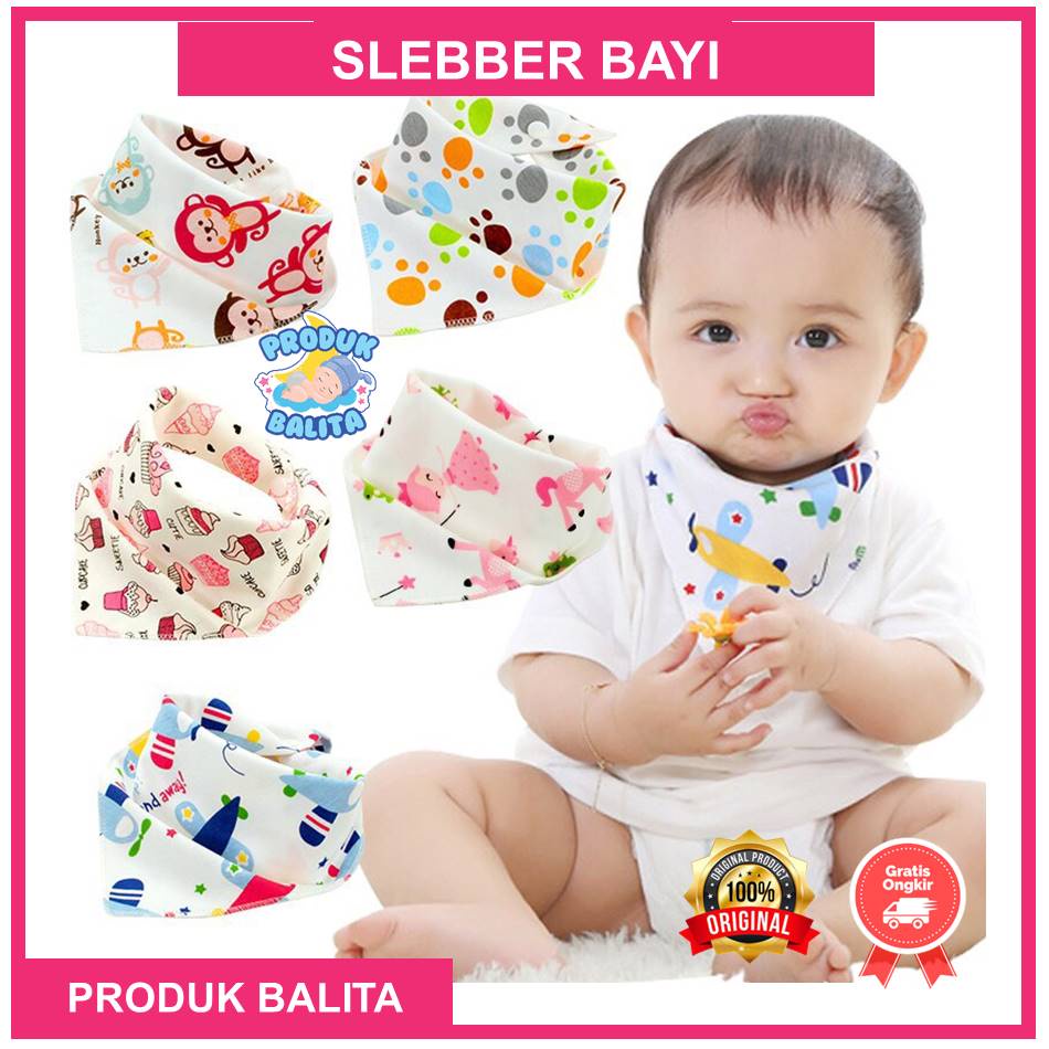 Slebber Bayi Segitiga Celemek Makan Untuk Bayi Tatakan Gumoh Iler Bayi Motif Lucu