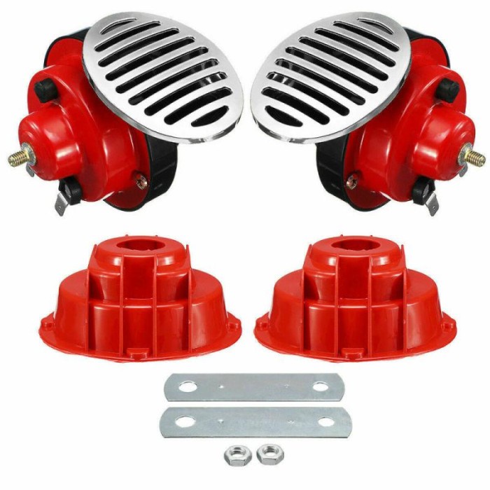 Isi 2 Pcs Klakson Keong Mobil Motor Loud Air Horn 12V DC 300dB 12 Volt