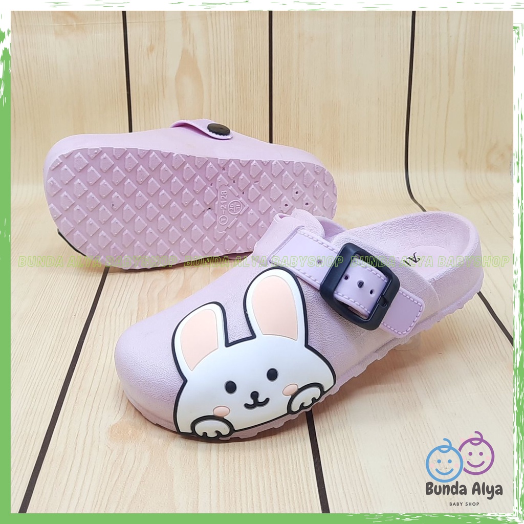 Sendal Anak Perempuan Usia 3 4 5 6 Tahun UNGU Motif Karakter Lucu  Sendal Anak Cewe Karet Elastis Anti Licin Model Kekinian Size 30-35