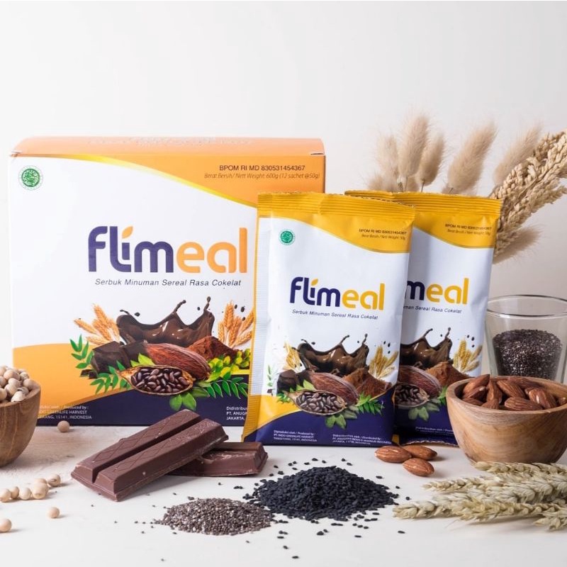 

FLIMEAL FLIMTY MEAL MINUMAN SEREAL RASA COKLAT PENGGANTI MAKANAN BPOM